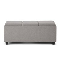 Simpli Home - Avalon 42 inch Wide Contemporary Rectangle Storage Ottoman - Gray Cloud - Front_Zoom