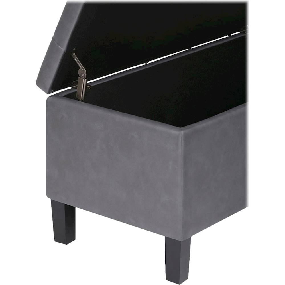 Alt View 17. Simpli Home - Dover Rectangular Contemporary Faux Leather Storage Ottoman (Set of 3) - Stone Gray.