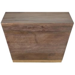Simpli Home - Abba Square Modern Mango Wood Coffee Table - Dark Brown - Front_Zoom