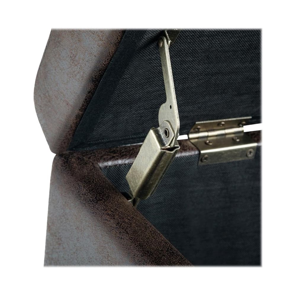 Alt View 13. Simpli Home - Avalon Rectangular Contemporary Wood/Foam Bench Ottoman With Inner Storage - Distressed Brown.