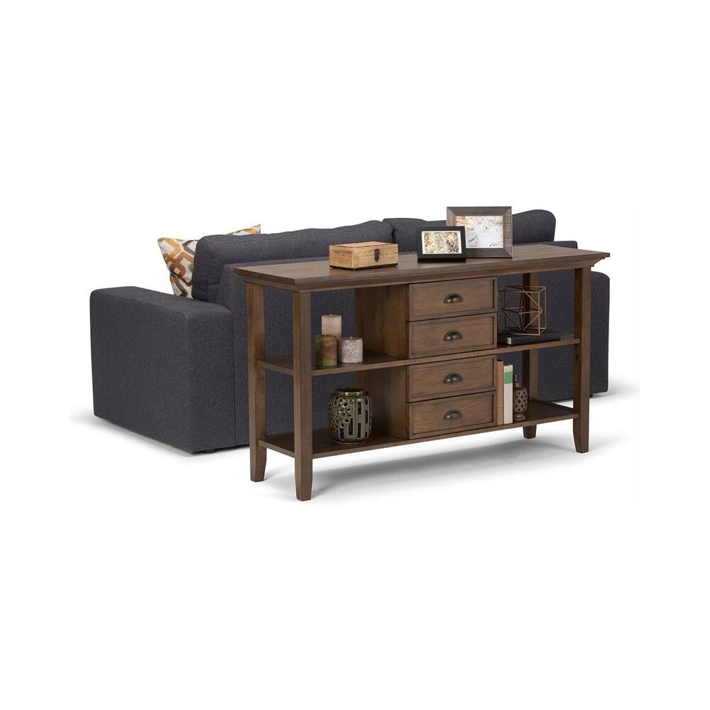 Alt View 13. Simpli Home - Redmond SOLID WOOD 54 inch Wide Transitional Console Sofa Table in Rustic Natural Aged Brown - Natural Aged Brown.