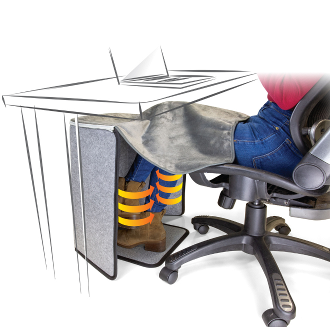 Alt View 3. Victor - Heetz™ Foot and Leg Warmer Deluxe - Gray.