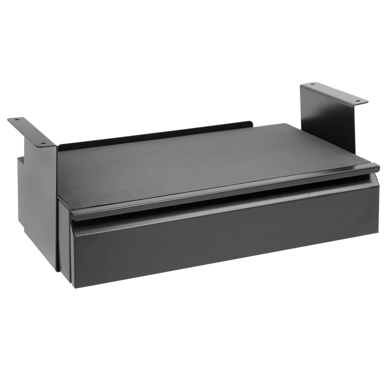 Alt View 5. Mount-It! - Under Desk Pull-Out Drawer Kit with Integrated Shelf for Desk Storage & Organization, Black - Black.