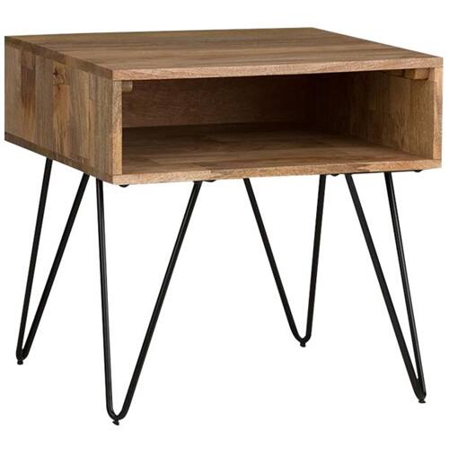 Alt View 16. Simpli Home - Hunter SOLID MANGO WOOD and Metal 22 inch Wide Square Industrial End Side Table in Natural - Natural.