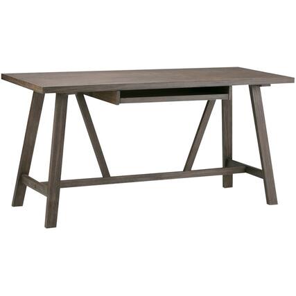 Front. Simpli Home - Dylan Modern Industrial Wood Writing Desk - Driftwood.