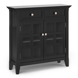 Simpli Home - Acadian SOLID WOOD 36 inch Wide Transitional Entryway Hallway Storage Cabinet - Black