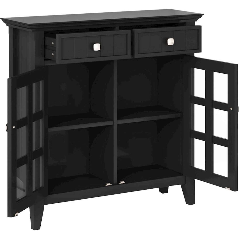 Alt View 12. Simpli Home - Acadian SOLID WOOD 36 inch Wide Transitional Entryway Hallway Storage Cabinet in Black - Black.