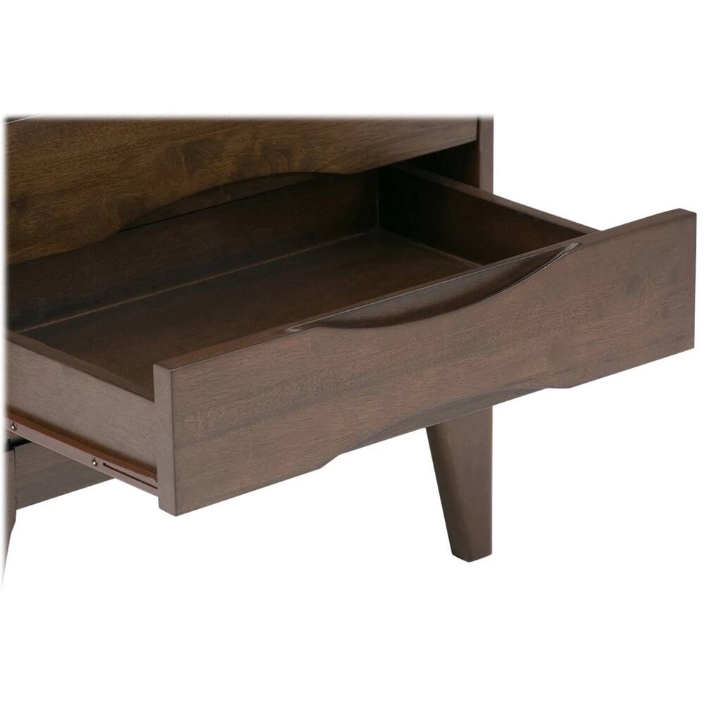 Alt View 13. Simpli Home - Harper Square Mid-Century Modern Solid Hardwood 2-Drawer End Table - Dark Walnut Brown.