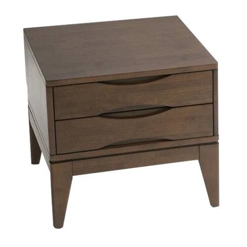 Alt View 14. Simpli Home - Harper Square Mid-Century Modern Solid Hardwood 2-Drawer End Table - Dark Walnut Brown.