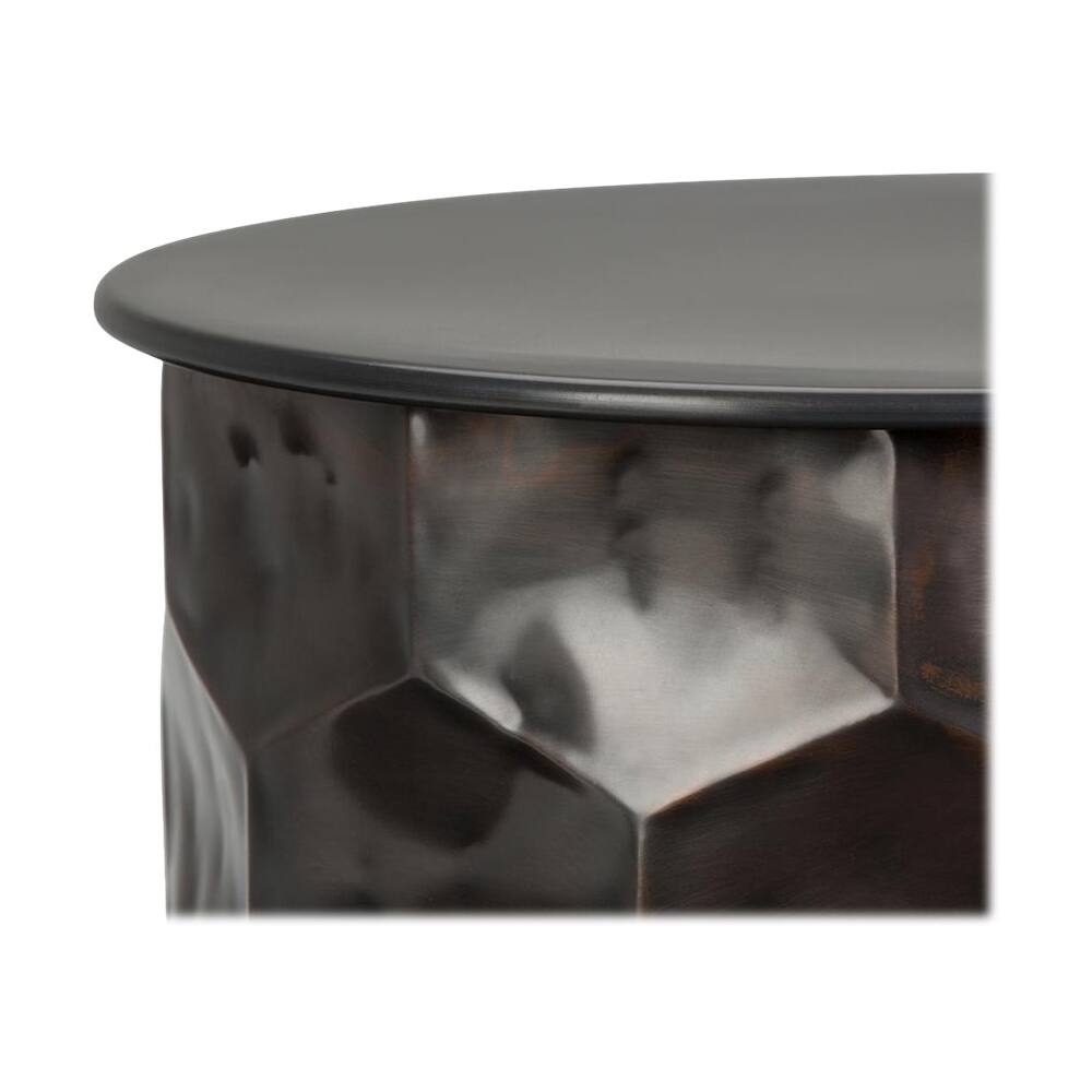 Alt View 13. Simpli Home - Whitney Round Contemporary Iron Accent Side Table - Antique Bronze.