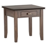Simpli Home - Artisan SOLID WOOD 21 inch Wide Square Transitional End Side Table in - Natural Aged Brown - Front_Zoom