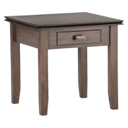 Simpli Home - Artisan Square Contemporary Wood 1-Drawer End Side Table - Natural Aged Brown - Front_Zoom