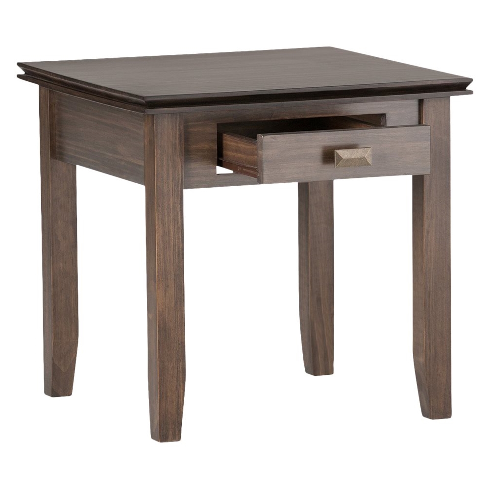 Left View: Simpli Home - Toby Round Contemporary Metal Accent Table - Gold