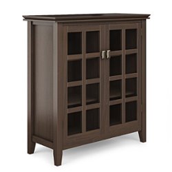 Simpli Home - Artisan SOLID WOOD 38 inch Wide Transitional Medium Storage Cabinet in - Tobacco Brown - Front_Zoom