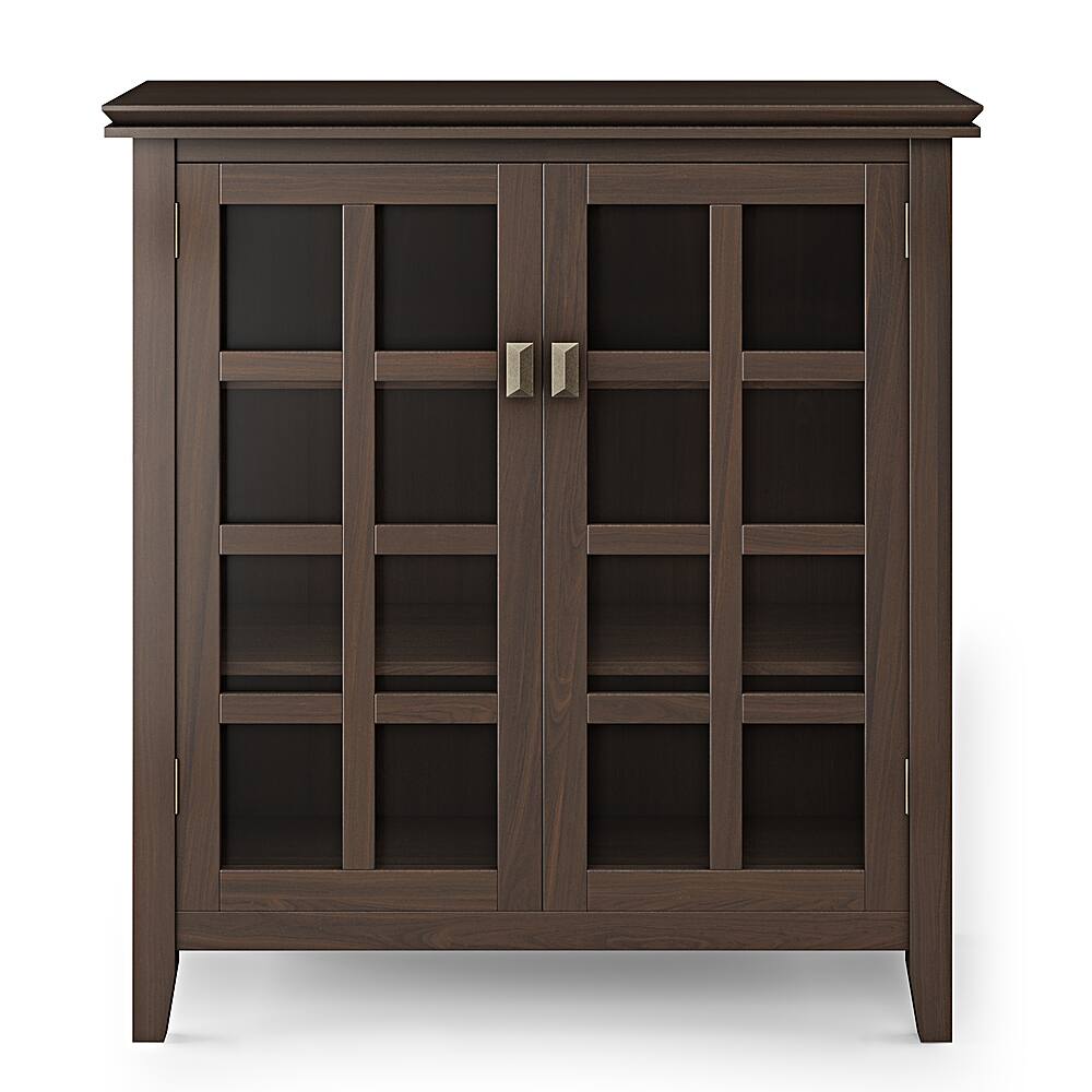 Left. Simpli Home - Artisan SOLID WOOD 38 inch Wide Transitional Medium Storage Cabinet in Tobacco Brown - Tobacco Brown.