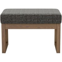 Simpli Home - Milltown Rectangular Contemporary Wood/Foam Bench Ottoman - Ebony - Front_Zoom