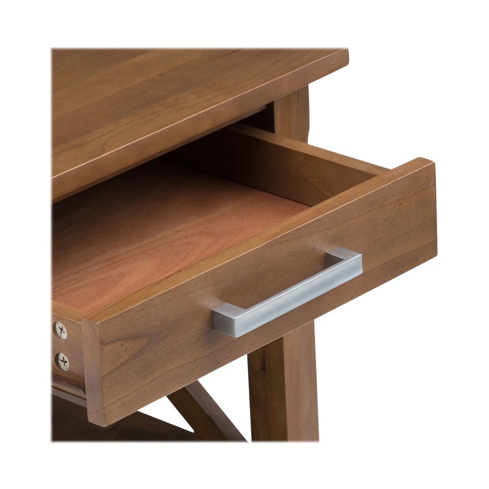 Simpli Home - Kitchener Rectangular Contemporary Wood 1-Drawer Side Table - Medium Saddle Brown