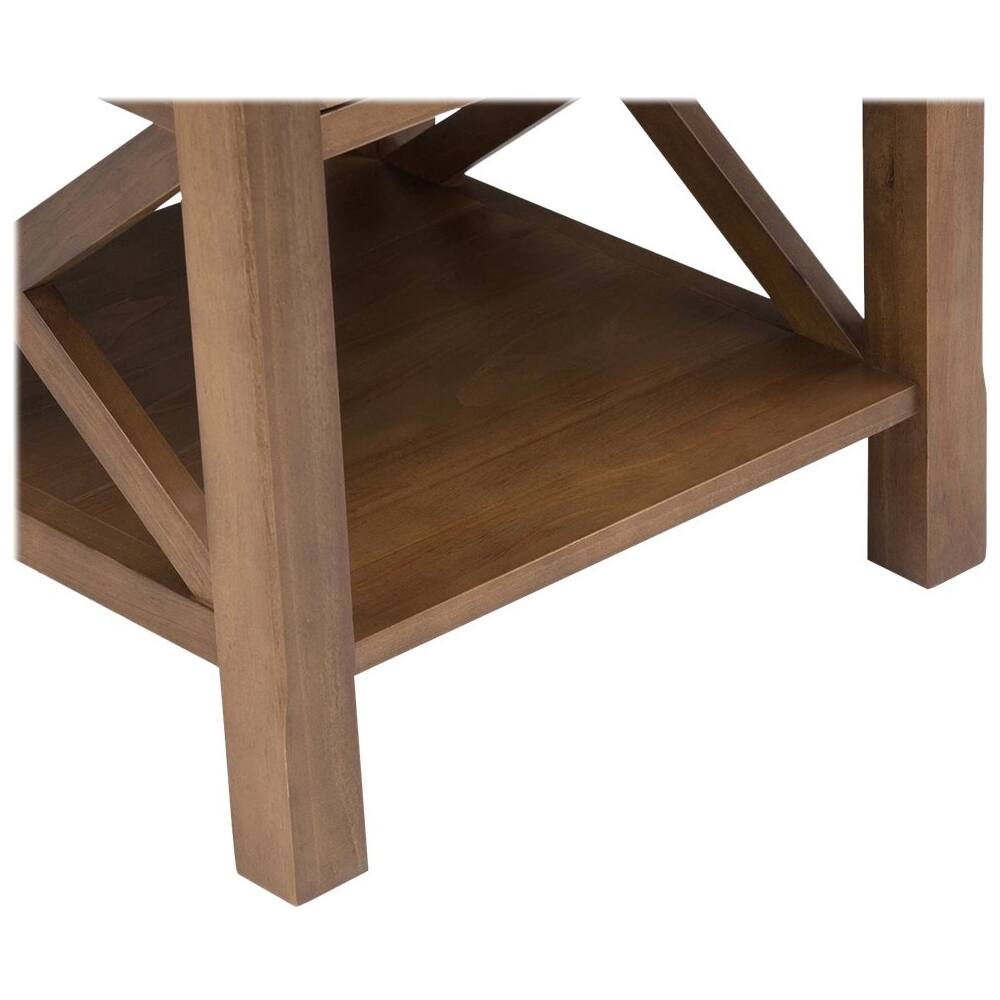 Alt View 13. Simpli Home - Kitchener Rectangular Contemporary Wood 1-Drawer Side Table - Medium Saddle Brown.