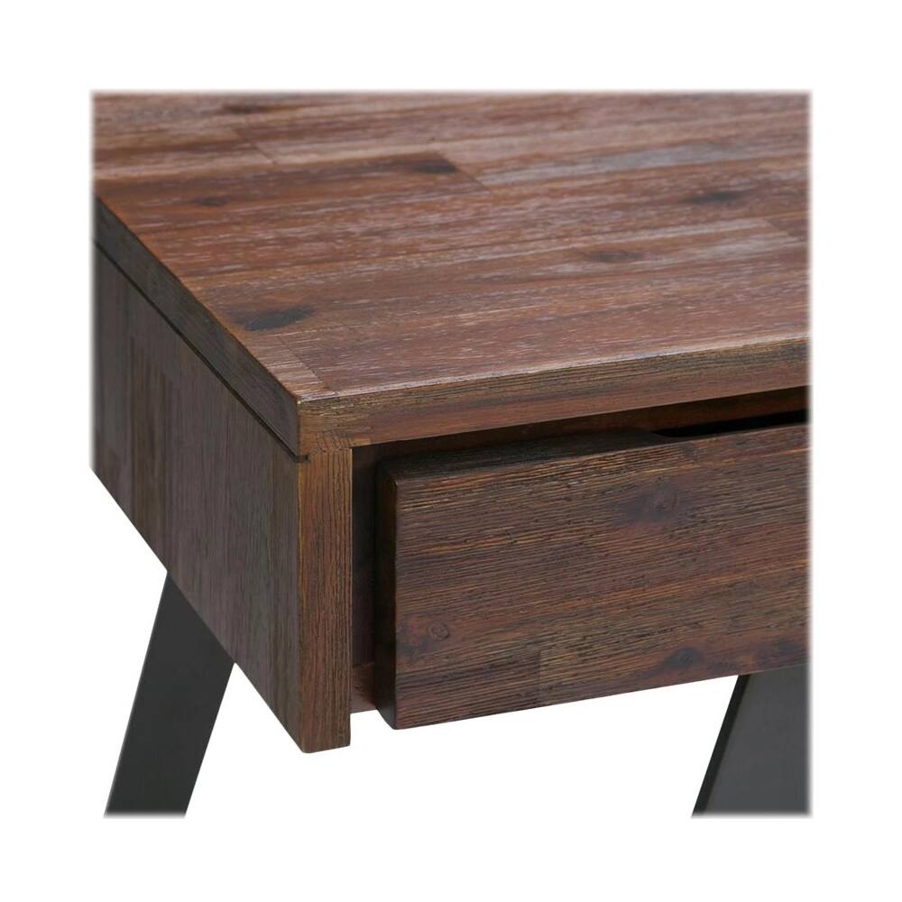Alt View 13. Simpli Home - Lowry Rectangular Modern Industrial Solid Acacia Wood 2-Drawer Table - Distressed Charcoal Brown.
