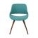Front. Simpli Home - Malden Mid Century Modern Bentwood Dining Chair in Turquoise Blue Woven Fabric - Blue Turquoise.