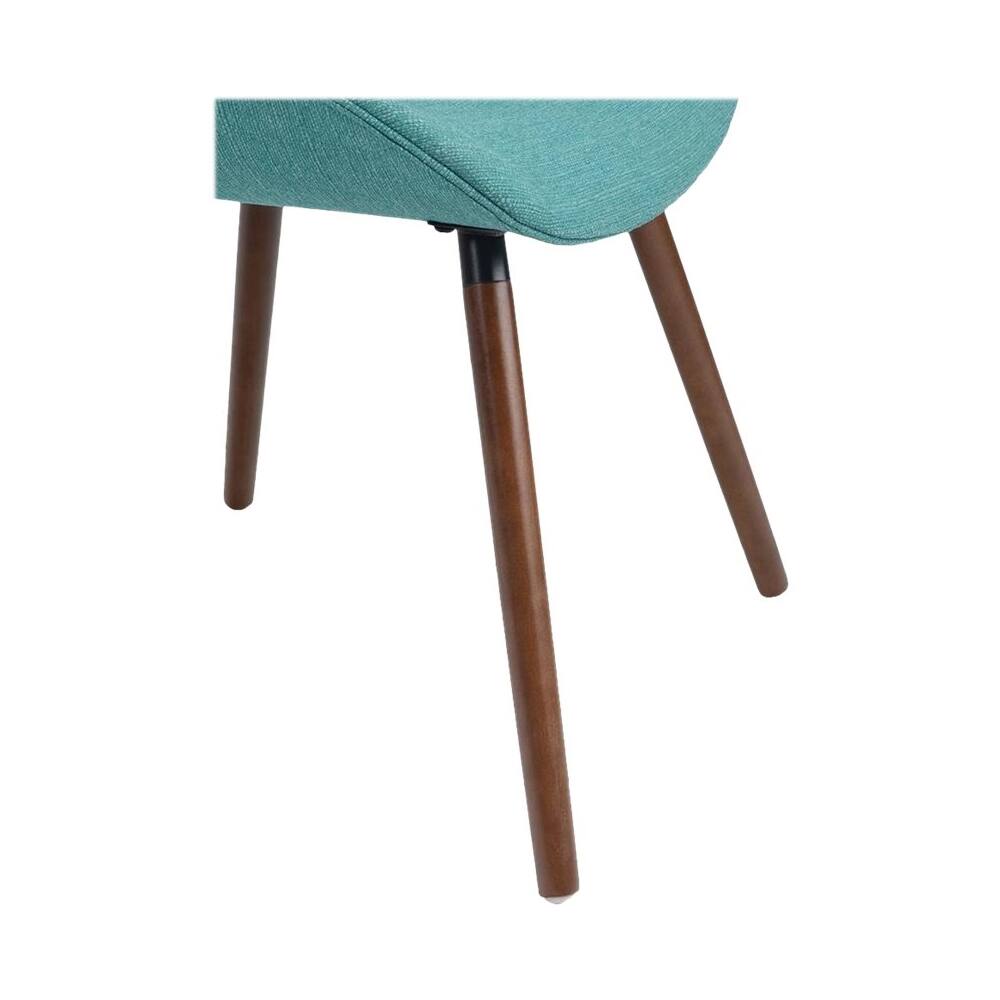 Alt View 13. Simpli Home - Malden Mid Century Modern Bentwood Dining Chair in Turquoise Blue Woven Fabric - Blue Turquoise.