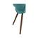 Alt View 15. Simpli Home - Malden Mid Century Modern Bentwood Dining Chair in Turquoise Blue Woven Fabric - Blue Turquoise.