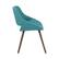 Left. Simpli Home - Malden Mid Century Modern Bentwood Dining Chair in Turquoise Blue Woven Fabric - Blue Turquoise.