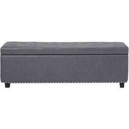Simpli Home - Hamilton Storage Ottoman - Stone Gray