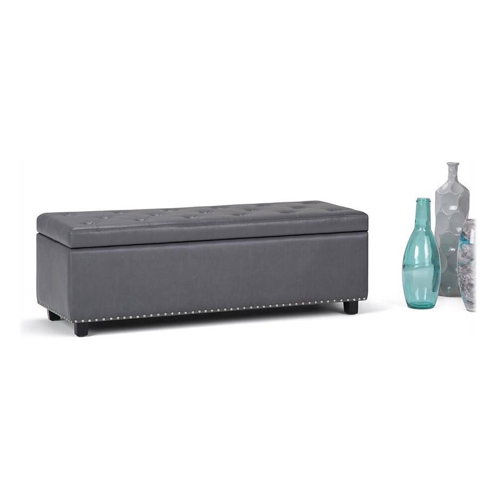 Alt View 11. Simpli Home - Hamilton Storage Ottoman - Stone Gray.