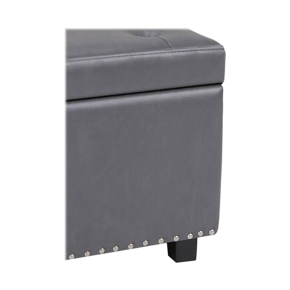 Alt View 12. Simpli Home - Hamilton Storage Ottoman - Stone Gray.