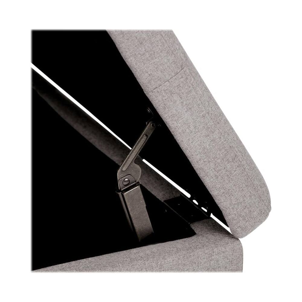 Alt View 12. Simpli Home - Dover 36 inch Wide Contemporary Square Coffee Table Storage Ottoman - Gray Cloud.