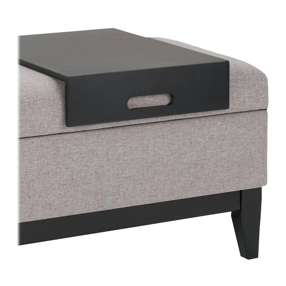 Alt View 13. Simpli Home - Oregon Storage Ottoman Bench with Tray - Gray Cloud.
