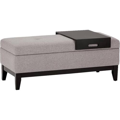 Alt View 15. Simpli Home - Oregon Storage Ottoman Bench with Tray - Gray Cloud.