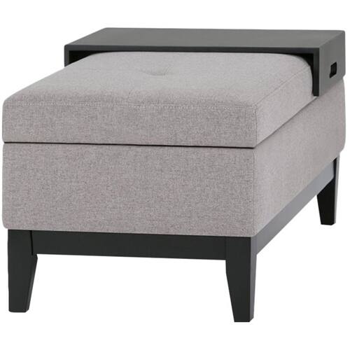 Alt View 17. Simpli Home - Oregon Storage Ottoman Bench with Tray - Gray Cloud.