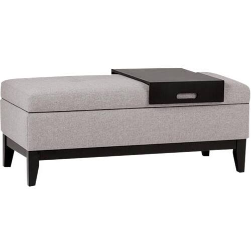 Alt View 18. Simpli Home - Oregon Storage Ottoman Bench with Tray - Gray Cloud.