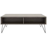 Simpli Home - Hunter Rectangular Contemporary Industrial Solid Mango Wood Coffee Table - Gray - Front_Zoom