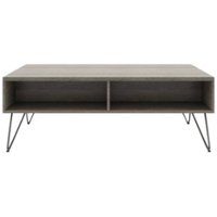 Simpli Home - Hunter Rectangular Contemporary Industrial Solid Mango Wood Coffee Table - Gray - Front_Zoom
