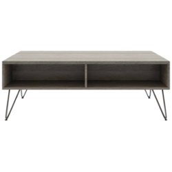 Simpli Home - Hunter Rectangular Contemporary Industrial Solid Mango Wood Coffee Table - Gray - Front_Zoom
