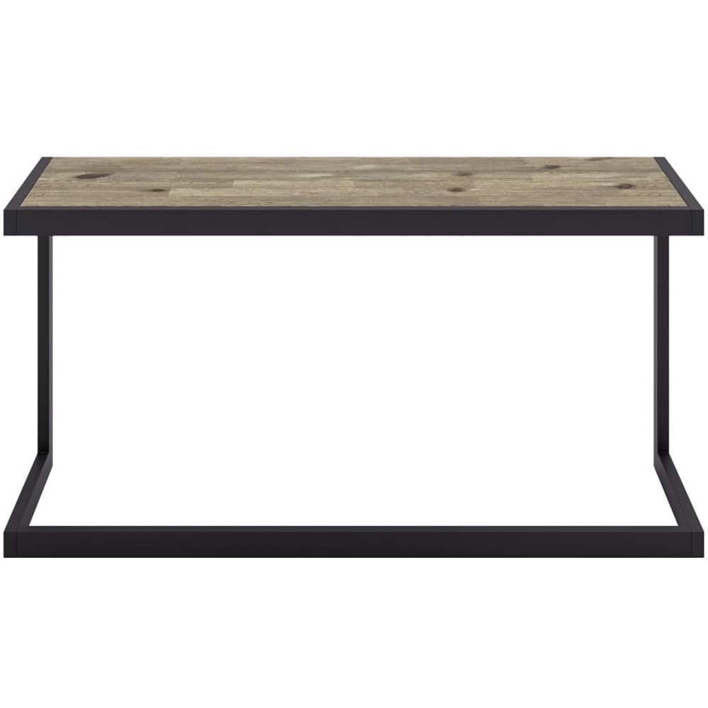 Front. Simpli Home - Erina Rectangular Modern Industrial Solid Acacia Wood Sofa Table - Distressed Gray.