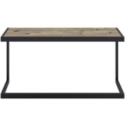 Simpli Home - Erina Rectangular Modern Industrial Solid Acacia Wood Sofa Table - Distressed Gray - Front_Zoom