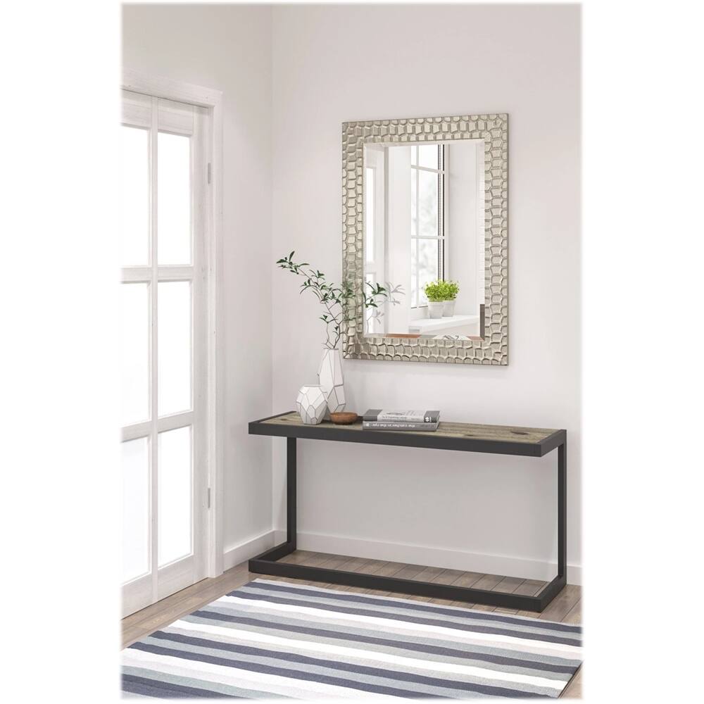 Alt View Zoom 14. Simpli Home - Erina Rectangular Modern Industrial Solid Acacia Wood Sofa Table - Distressed Gray.