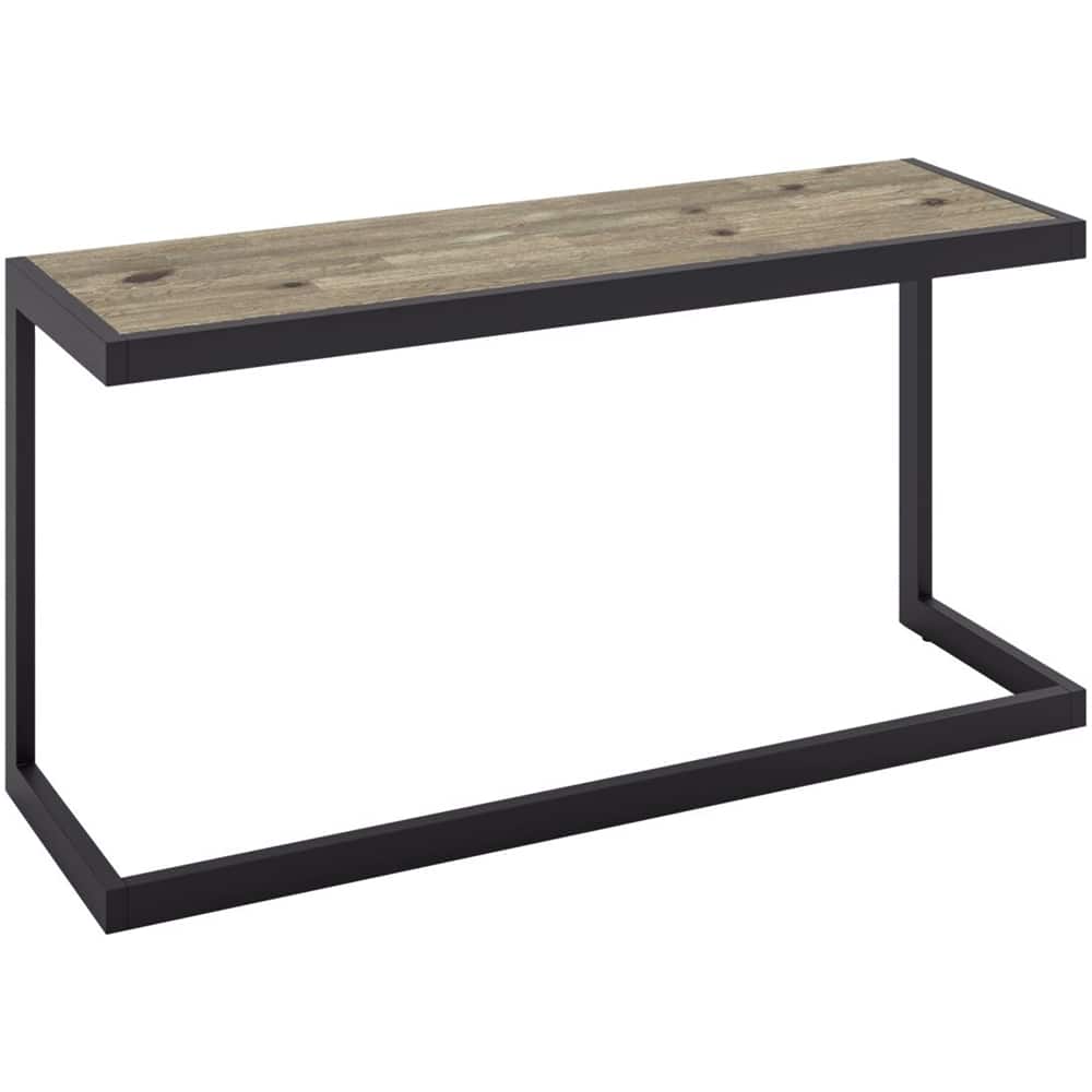 Left Zoom. Simpli Home - Erina Rectangular Modern Industrial Solid Acacia Wood Sofa Table - Distressed Gray.