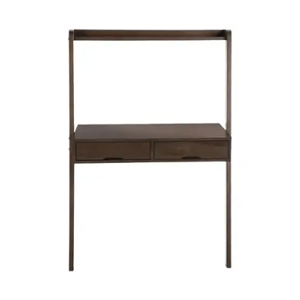Simpli Home - Aleck Rustic Wood 2-Drawer Leaning Desk - Warm Walnut Brown