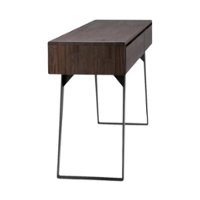 Simpli Home - Lowry SOLID ACACIA WOOD and Metal 60 inch Wide Modern Industrial Console Sofa Table in - Distressed Charcoal Brown - Front_Zoom