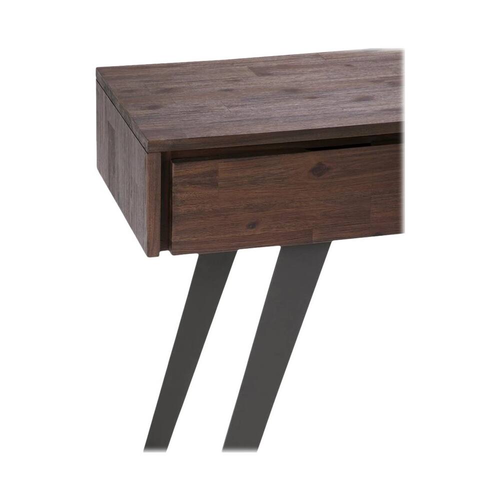 Alt View 14. Simpli Home - Lowry SOLID ACACIA WOOD and Metal 60 inch Wide Modern Industrial Console Sofa Table in Distressed Charcoal Brown - Distressed Charcoal Brown.