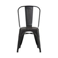 Simpli Home - Fletcher Contemporary Industrial Metal Dining Chairs (Set of 2) - Powder Coated Distressed Black And Copper - Front_Zoom