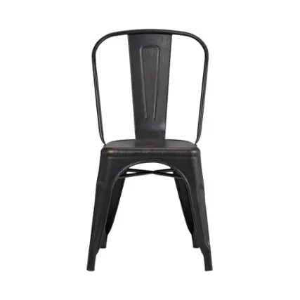 Simpli Home - Fletcher Contemporary Industrial Metal Dining Chairs (Set of 2) - Powder Coated Distressed Black And Copper