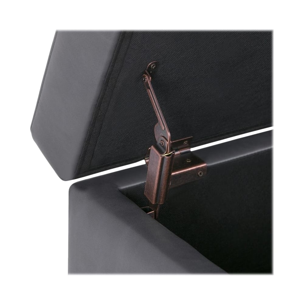 Simpli Home Oregon Storage Ottoman Bench with Tray Stone Gray 3AXCOT