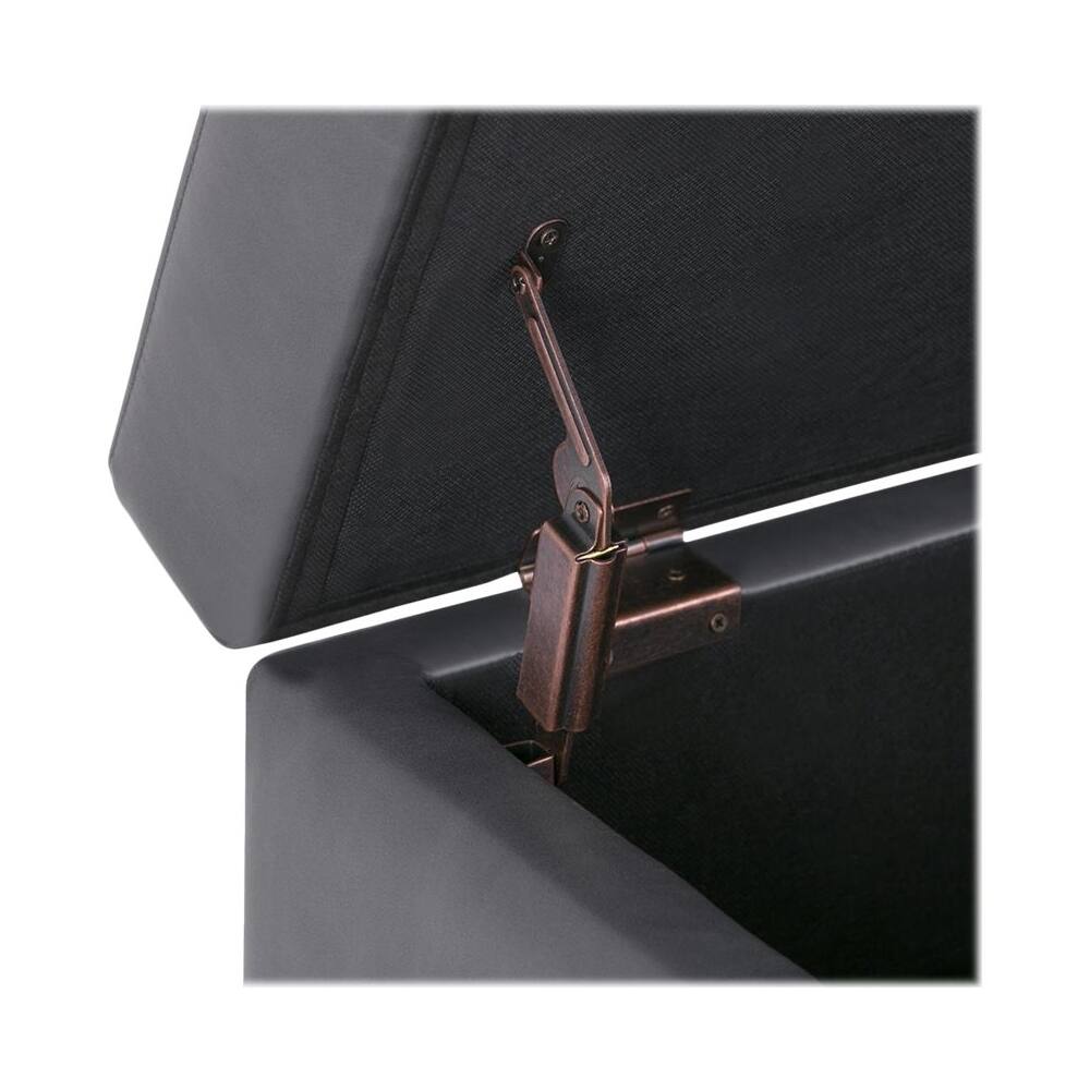 Alt View 13. Simpli Home - Oregon Storage Ottoman Bench with Tray - Stone Gray.