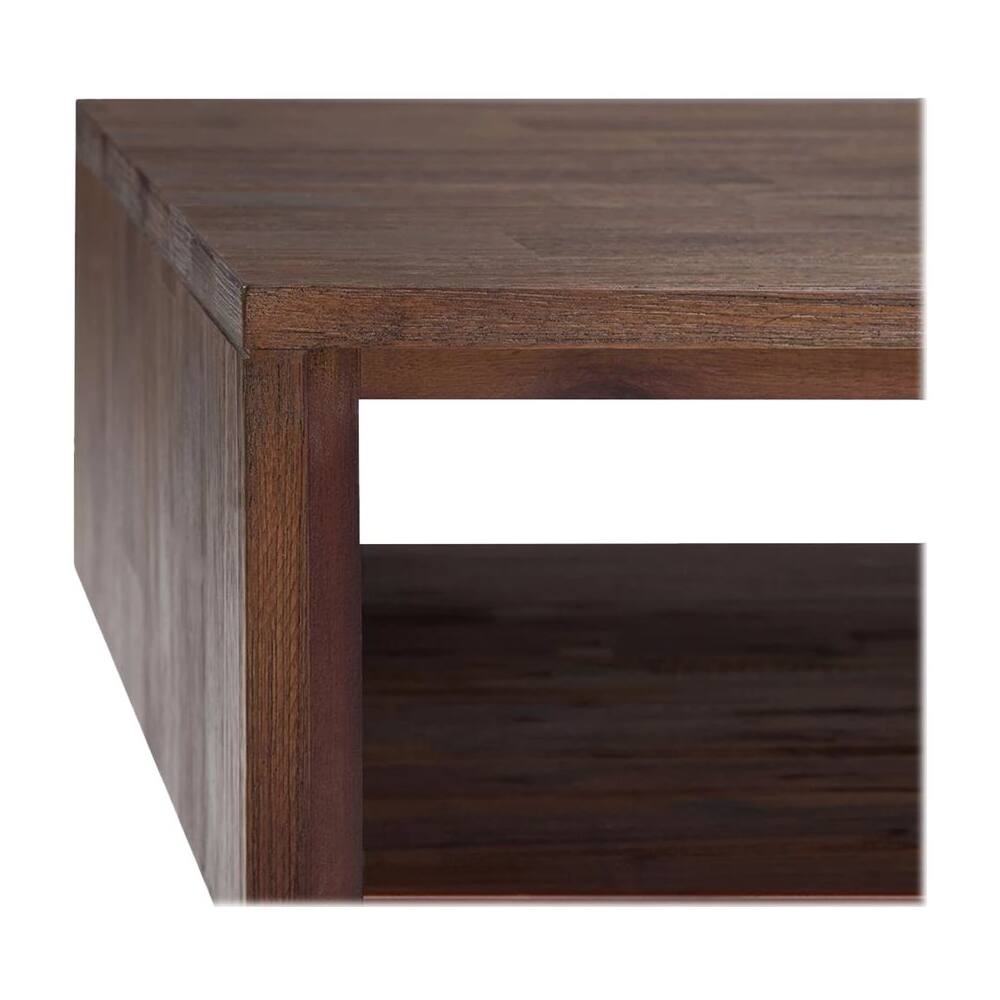 Alt View 14. Simpli Home - Lowry Rectangular Modern Industrial Solid Acacia Wood 2-Drawer Coffee Table - Distressed Charcoal Brown.